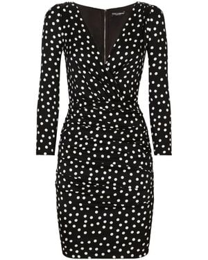 Dolce & Gabbana Polka Dot Dress - Black