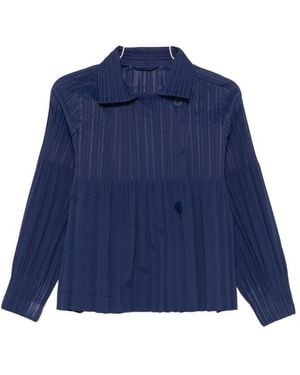Pleats Please Issey Miyake Coats - Blue