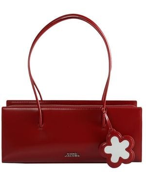Marc Jacobs The Mirror Satchel Leather Shoulder Bag - Red