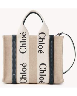 Chloé "Woody" Tote Bag Small - Natural