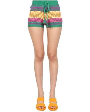 Gallo Stripe Pattern Shorts - Blue