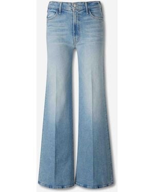 Mother Wide Cotton Jeans - Blue