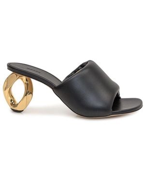 JW Anderson Mules With Chain Heel - Black