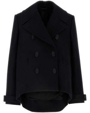 Givenchy Wool Cropped Caban Coat - Black