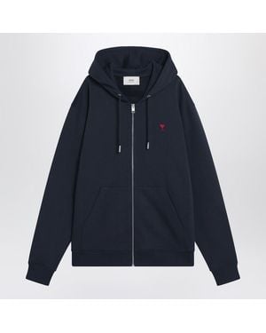 Ami Paris Midnight De Coeur Zip-Up Sweatshirt - Blue