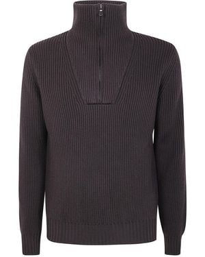 FILIPPO DE LAURENTIIS Half Zip Jumper Clothing - Blue