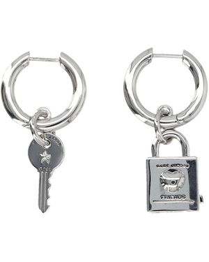 Marc Jacobs The Padlock Charm Hoop Earrings - Metallic