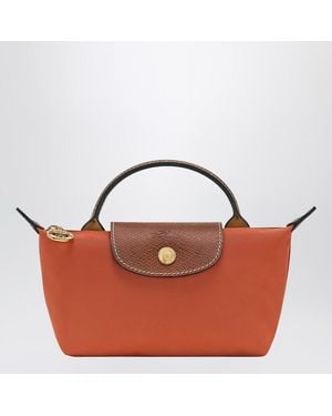 Longchamp Le Pliage Original Brick-Coloured Clutch Bag