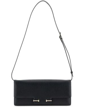Tom Ford Supple Grain Leather Aube E/w Shoulder Bags - Black