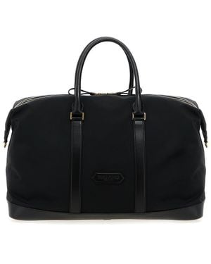 Tom Ford Leather Details Travel Bag - Black