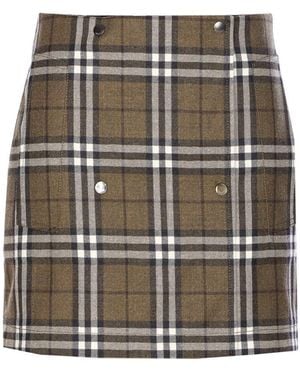Burberry Check Trench Skirt - Multicolor