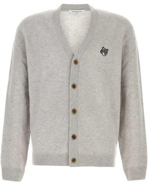 Maison Kitsuné Wool Cardigan - Gray