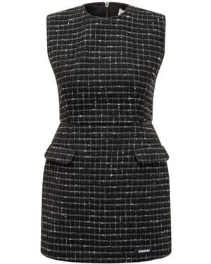 MSGM And Tweed Short Dress - Black