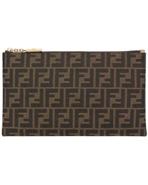 Fendi Flat Pouch Medium Baguette - Grey