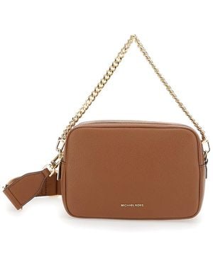 Michael Kors 'Bryant' Shoulder Bag With Logo Lettering On The Front And Chain Shoulder Strap - Brown