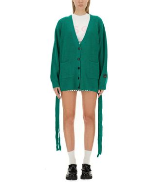 MSGM V-Neck Cardigan - Green