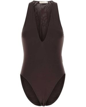 Zimmermann Dawning Scoop Bodysuit - Brown