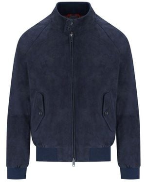 Baracuta G9 Suède Navy Blue Bomber Jacket