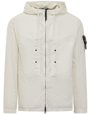 Stone Island Short Parka - White