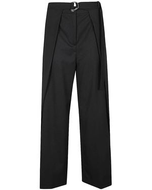 Erika Cavallini Semi Couture Wool Twill Amelia Pants - Black