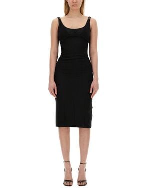Versace Jeans Couture Dress With Buckles - Black