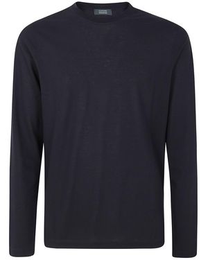 Zanone Long Sleeves Classic T-Shirt - Blue