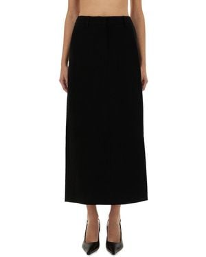Michael Kors Textured Crepe Maxi Skirt - Black