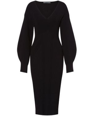 Alberta Ferretti Viscose Stretch Midi Dress - Black