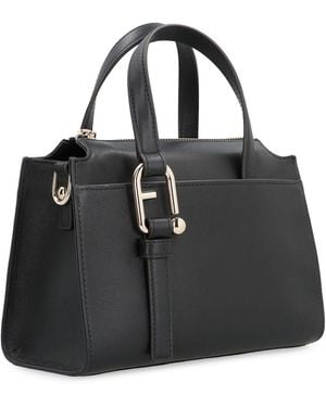 Furla Leather Satchel Handbag - Black