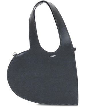 Coperni Leather Mini Heart Tote Bag Covers - Black