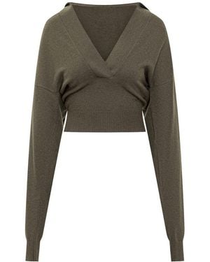 Stella McCartney Short V-Neck Pullover - Green