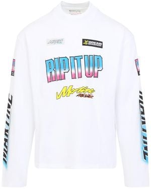 Martine Rose Relaxed Fit Cotton T-Shirt With Bold Graphics - White