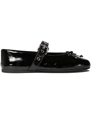 Miu Miu Leather Ballet Flats - Black