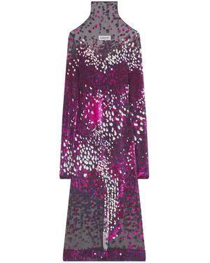 90's Long Sleeve Purple Shirt Dress by Lanvin main image 1
