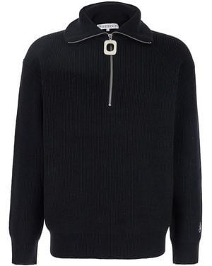 JW Anderson High Neck Wool Jumper - Blue