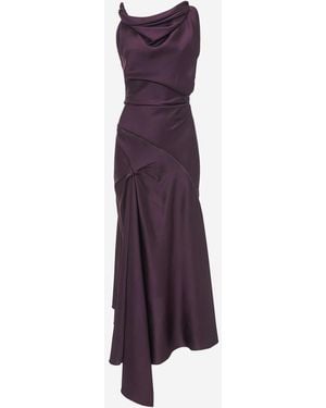 Victoria Beckham Asymmetrical Midi Dress - Purple