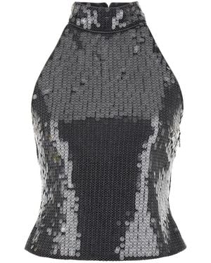 ROTATE BIRGER CHRISTENSEN Sequin Top - Grey