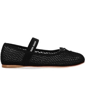 Miu Miu Flat Shoes - Black