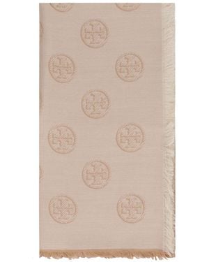 Tory Burch Wool And Silk Scarf - Natural
