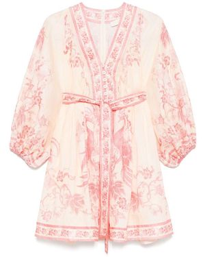Zimmermann Lucky Printed Mini Dress - Pink
