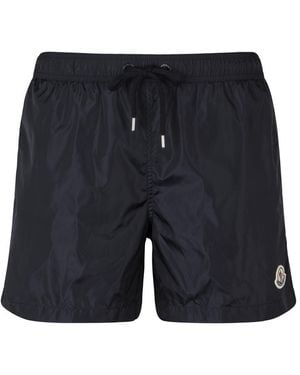 Moncler Logo Patch Drawstring Swim Shorts - Blue
