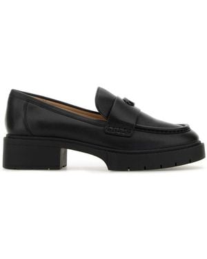 COACH Leather Leah Loafers - Black