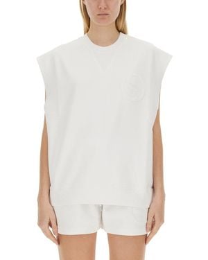 Stella McCartney Oversized Cotton T-Shirt With Subtle Logo Detail - White