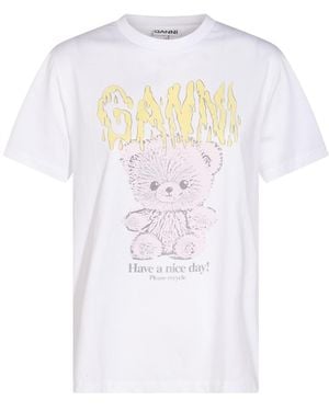 Ganni T-shirts And Polos - White