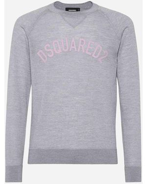 DSquared² Logo Wool Jumper - Blue