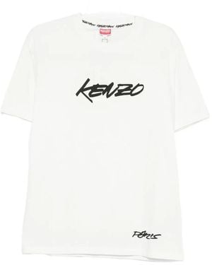 KENZO Organic Cotton T-Shirt With Logo - White