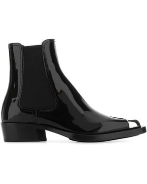 Alexander McQueen Leather Ankle Boots - Black