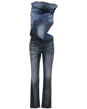 DIESEL Sleeveless Jumpsuit With Cut-Out On The Back - Blue