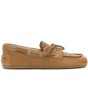 Miu Miu Suede Lace Up Loafers - Brown
