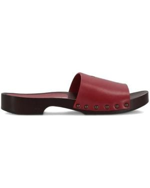 LA ROSE Zoccoli Pelle - Red
